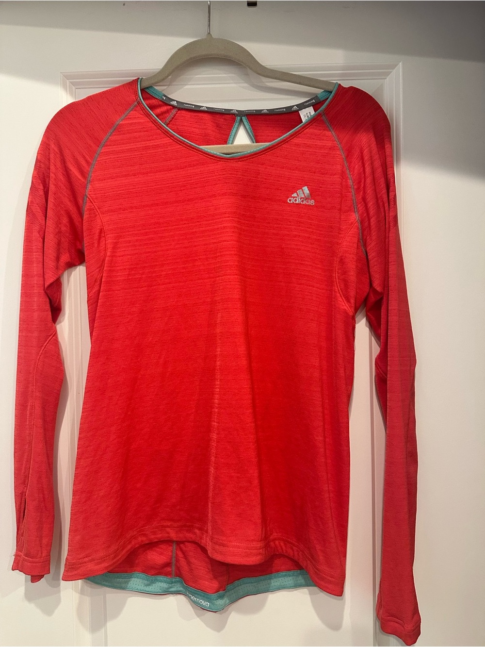 adidas Coral and Teal Climalite Athletic Top